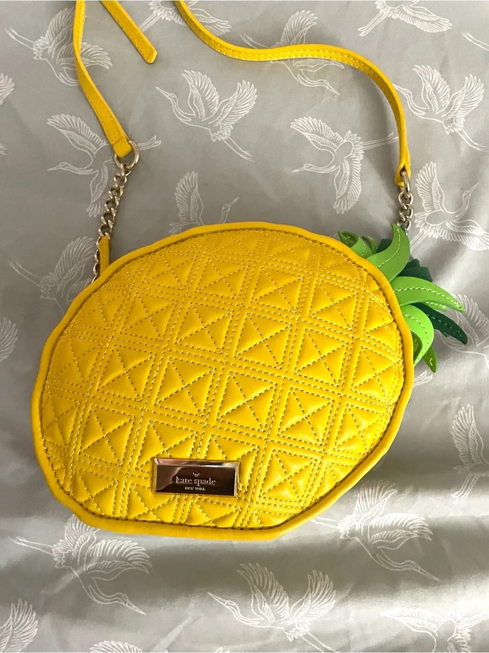Kate Spade Wing It Yellow Pineapple Crossbody Shoulder Bag - Hawaii